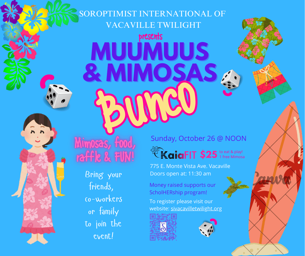 Graphic for Muumuus and Mimosas Bunco Fundraiser for Soroptimist International of Vacaville Twilight